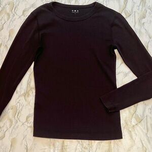 Three Dots Black Long Sleeve Tee S